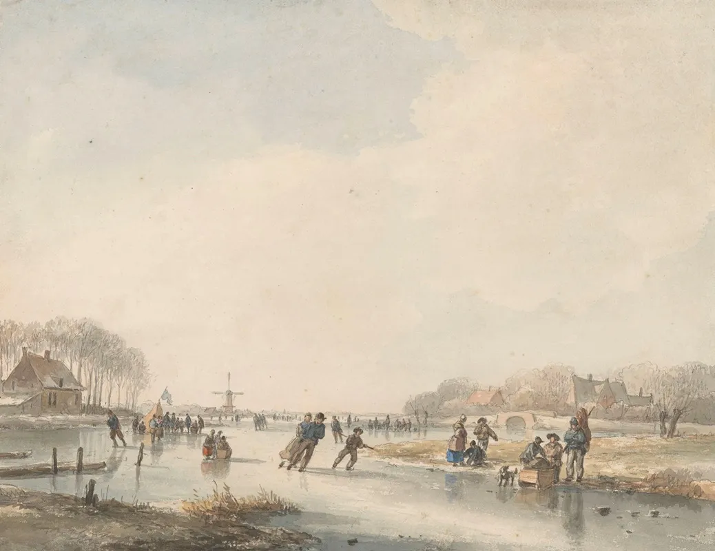 Landschap Met Schaatsenrijders