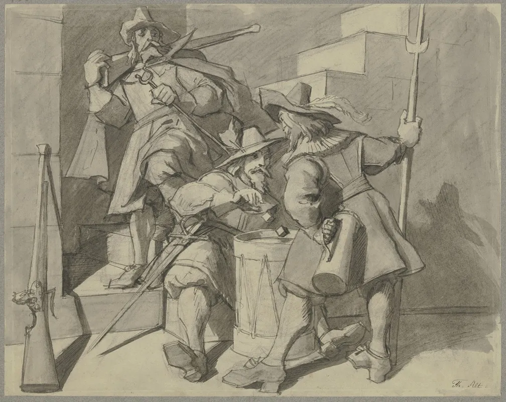 Landsknechte Beim Wurfelspiel by Theodor Alt - Canvas Print