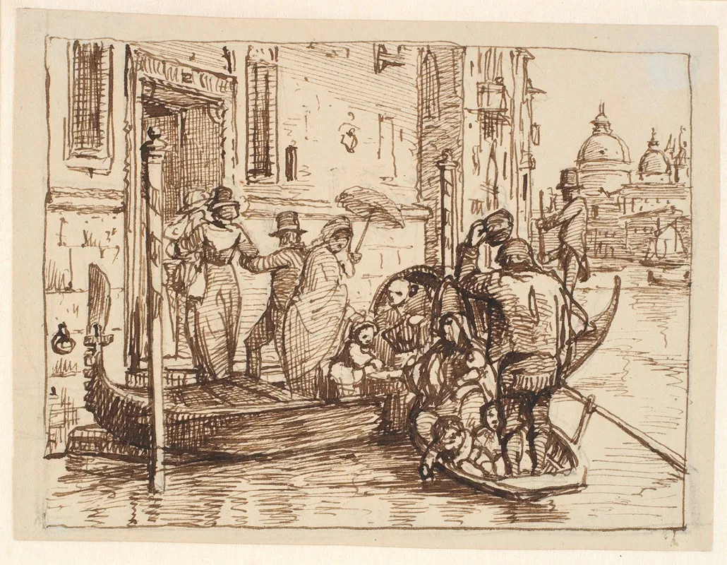 Landstigning Ved Canal Grande I Venedig