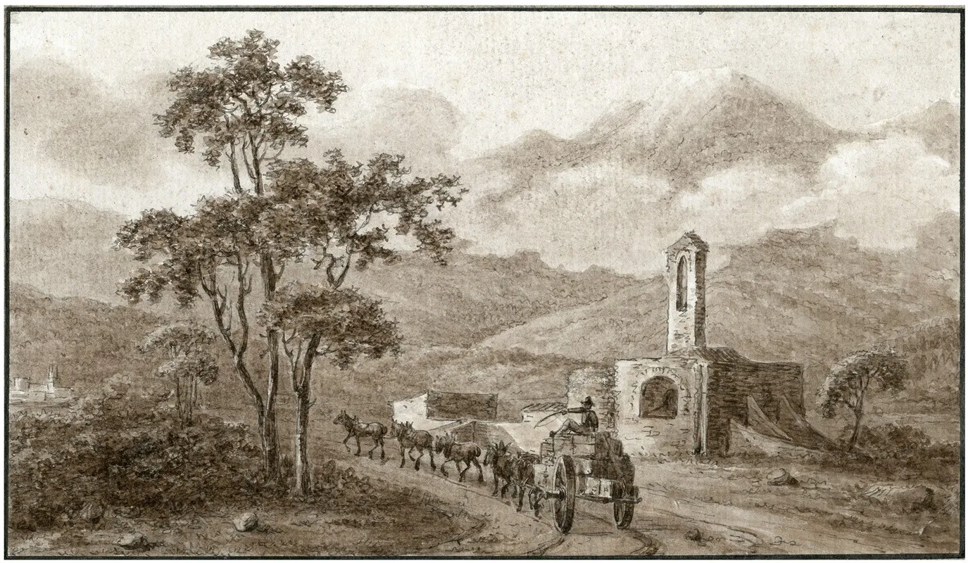 Landweg Met Kerkje In De Omgeving Van Perpignan by Otto Howen - Canvas Print