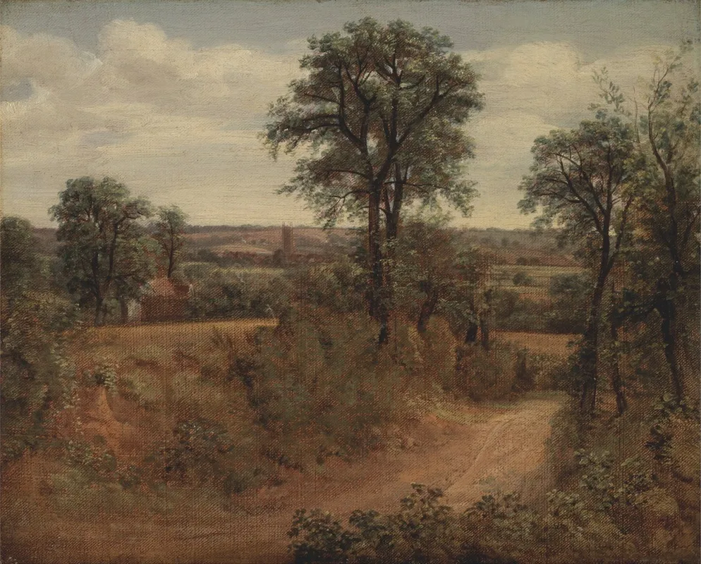 Lane Near Dedham by John Constable - Canvas Print