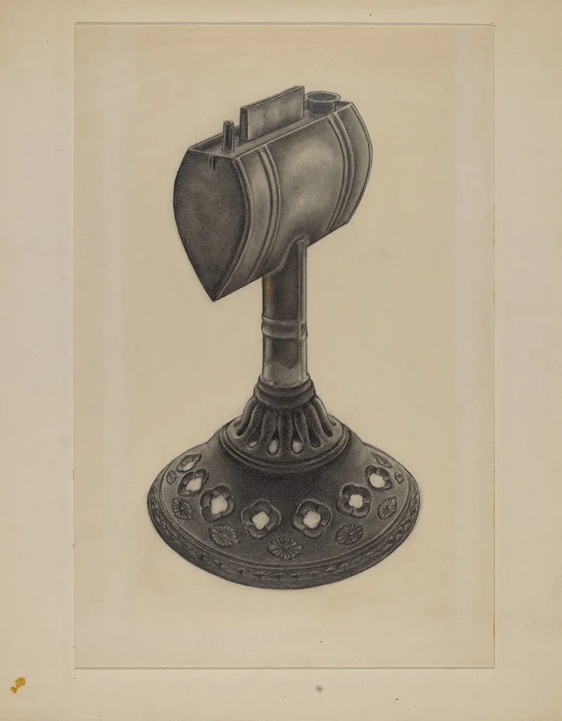 Lard Oil Lamp 2 by Milton Grubstein - Canvas Print