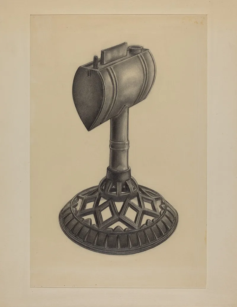 Lard Oil Lamp 3 by Milton Grubstein - Canvas Print