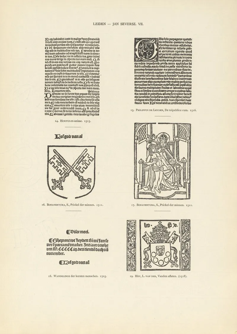Lart Typographique Dans Les Pays Bas Pendant Les Annees 1500 A 1540 Pl 098 by Wouter Nijhoff - Canvas Print