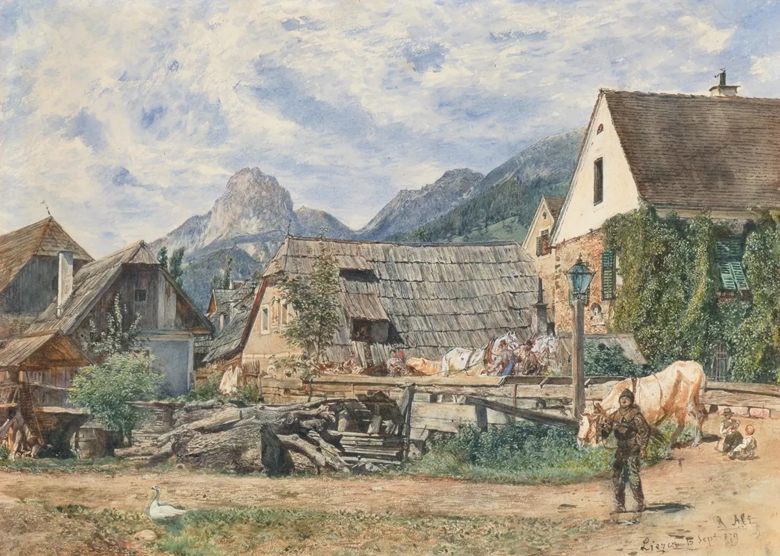Late Summer In Liezen by Rudolf von Alt - Canvas Print