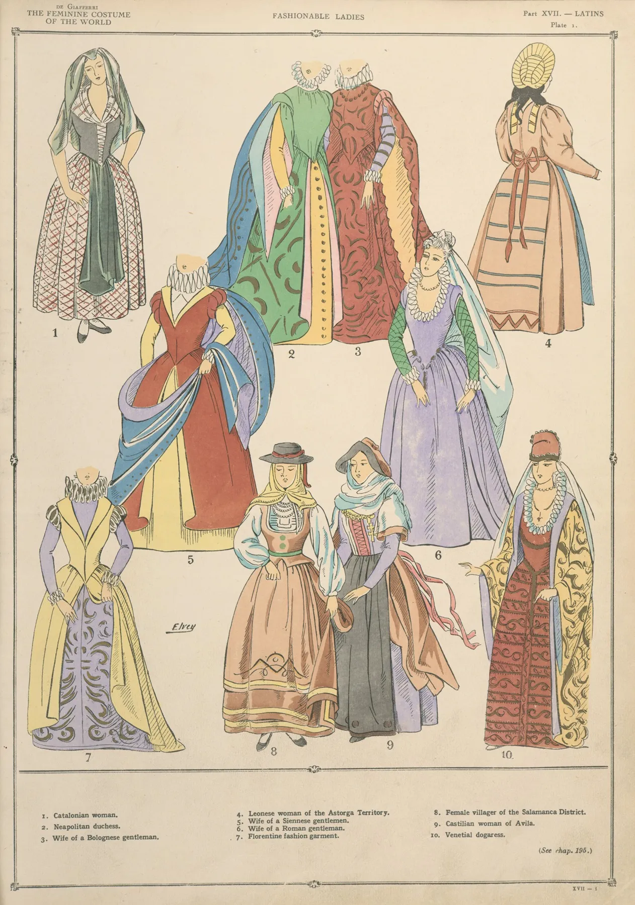 Latins Fashionable Ladies by Paul Louis de Giafferri - Canvas Print