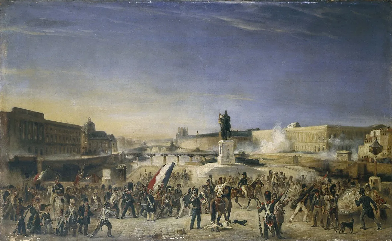 Lattaque Du Louvre Le 29 Juillet 1830 Vue Du Pont Neuf