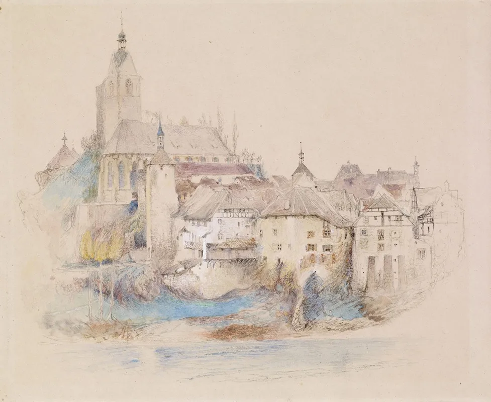 Lauffenburg On The Rhine by John Ruskin - Canvas Print