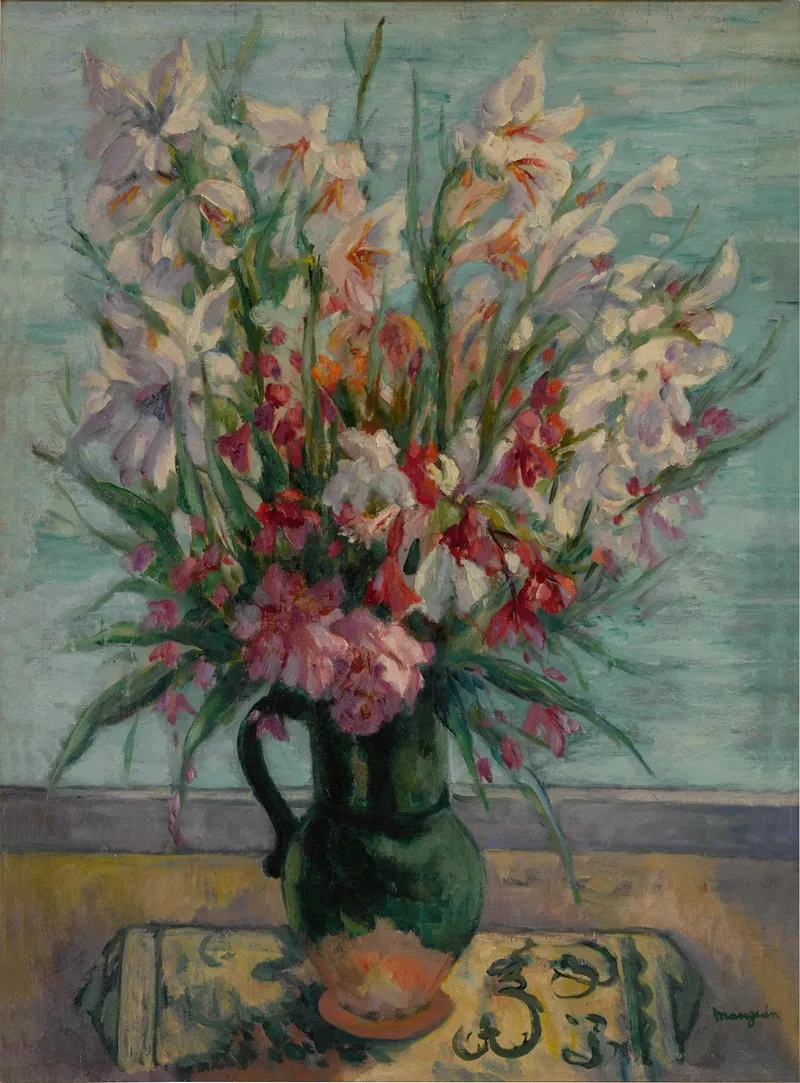 Lauriers Roses Devant La Mer by Henri Manguin - Canvas Print