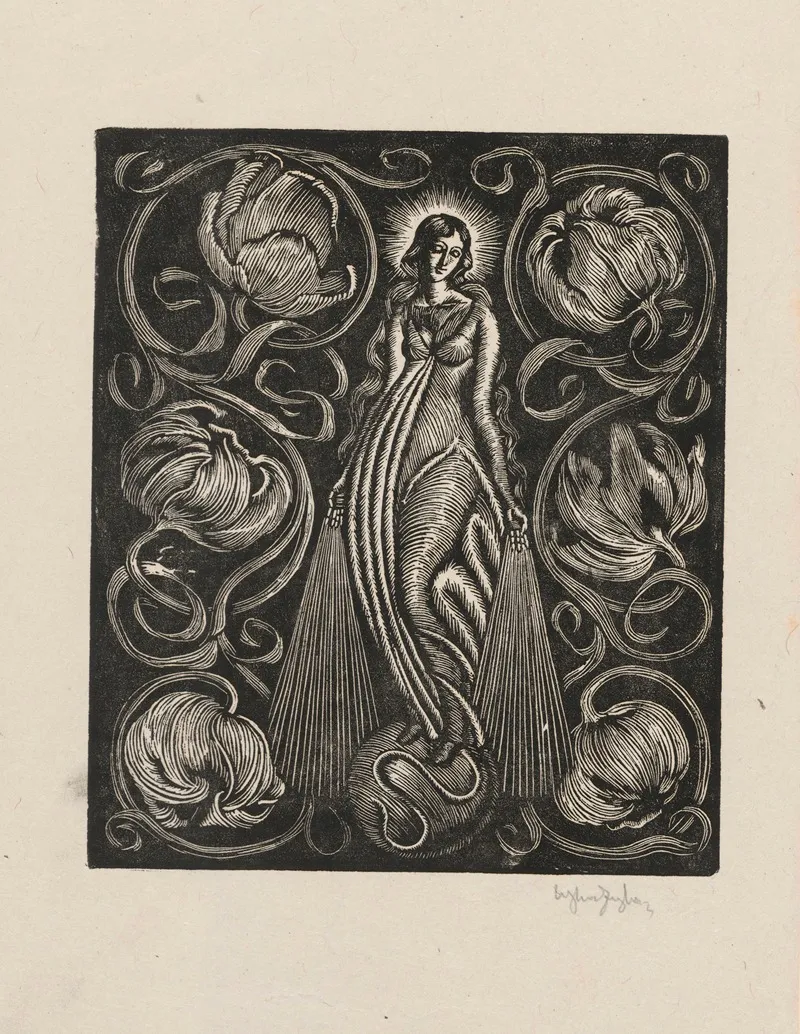 Laus Feminae by Władysław Skoczylas - Canvas Print