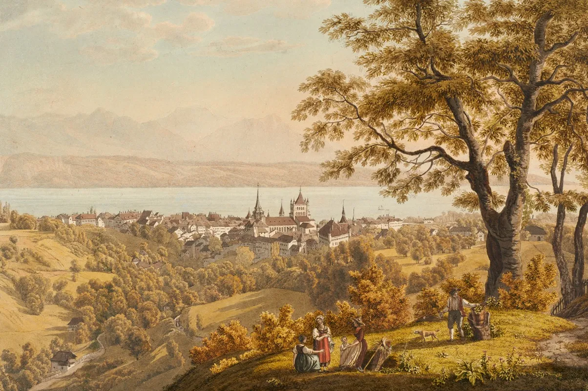 Lausanne Von Nordosten by Johann Jakob Biedermann - Canvas Print