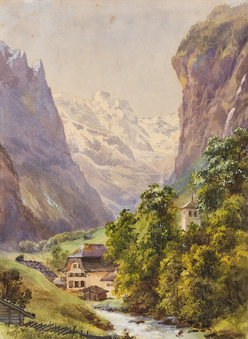 Lauterbrunnen Schweiz by Edward Theodore Compton - Canvas Print