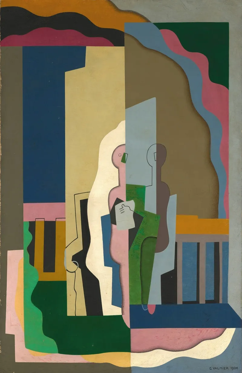 Lavans Les Saint Claude Jura Femmes Au Balcon by Georges Valmier - Canvas Print