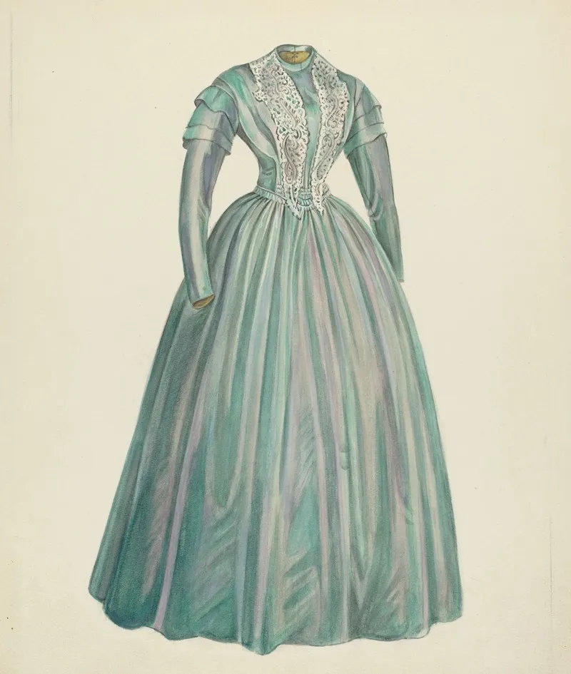 Lavender Taffeta Dress by American 20th Century - Canvas Print