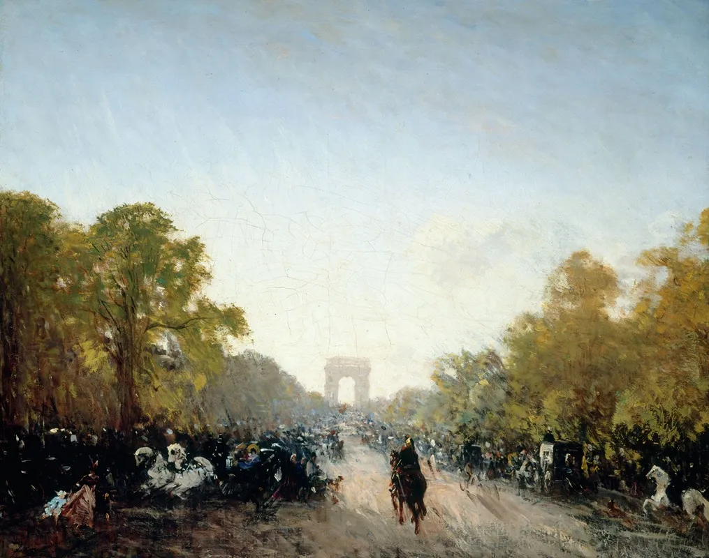 Lavenue Des Champs Elysees by Félix Ziem - Canvas Print