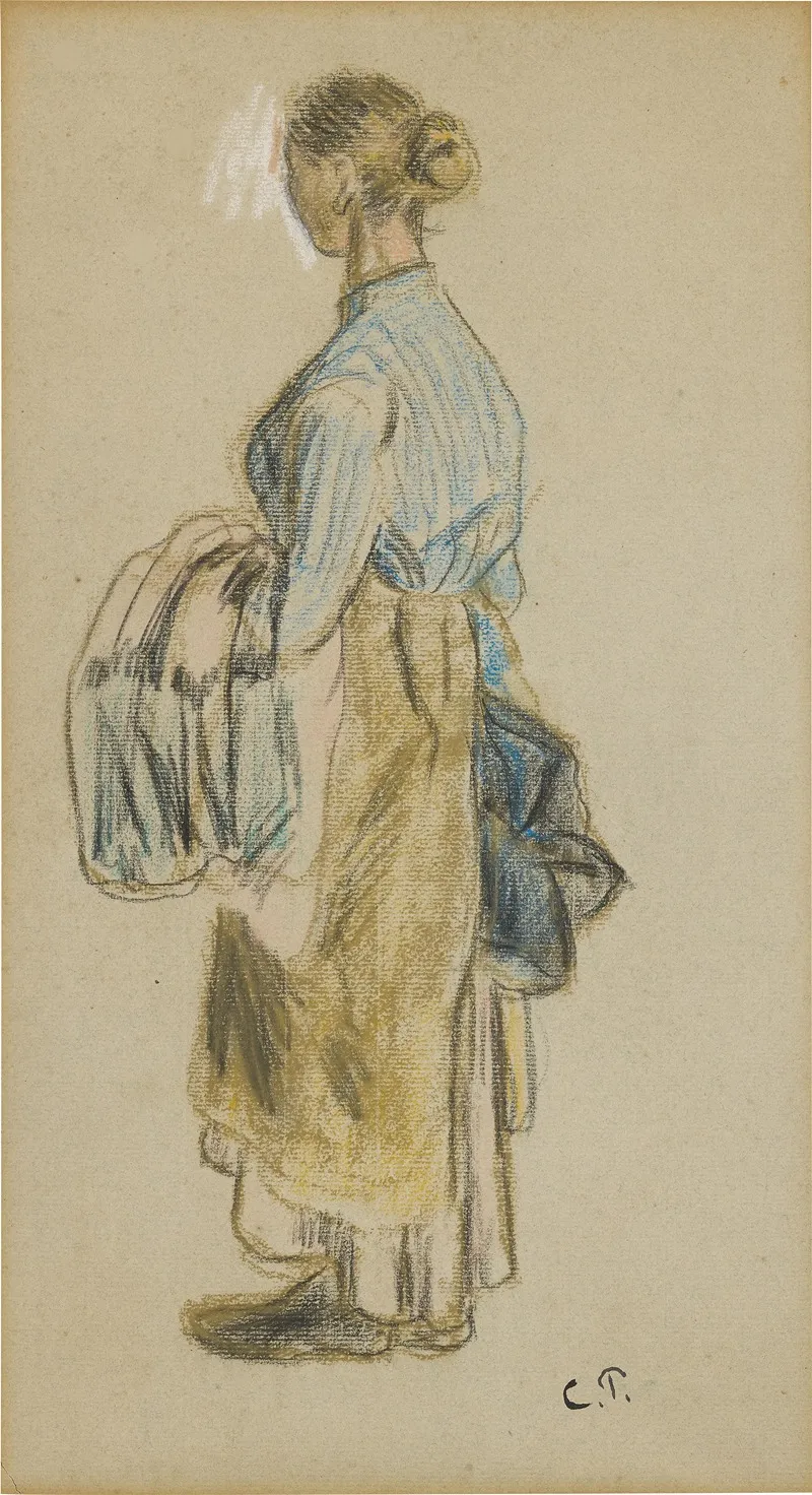 Laveuse 2 by Camille Pissarro - Canvas Print