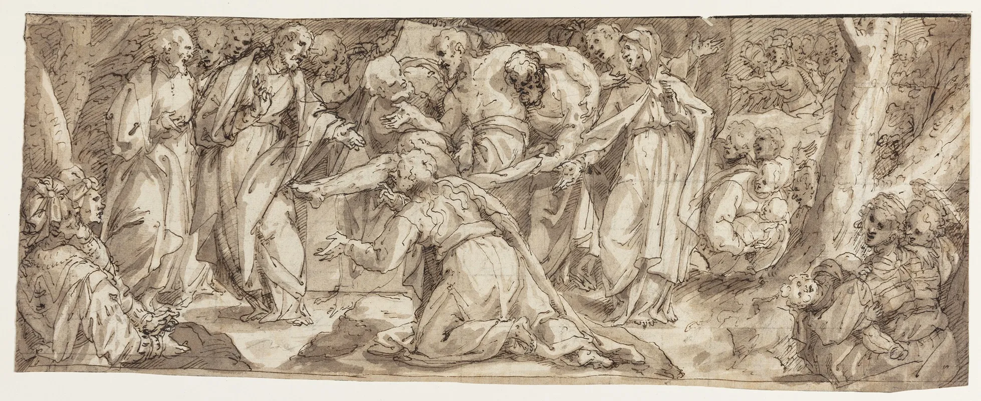 Lazarus Opvaekkelse by Giovanni Battista Rovere - Canvas Print