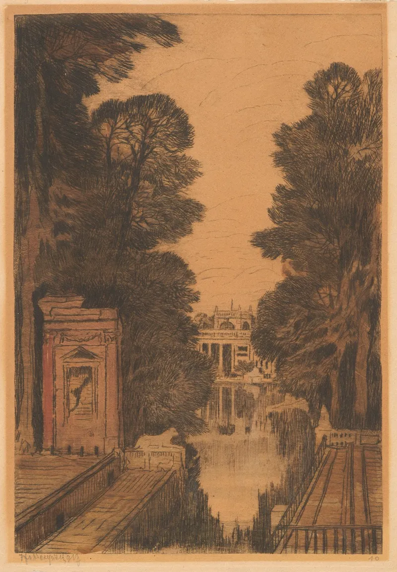 Lazienki Park by Feliks Jabłczyński - Canvas Print