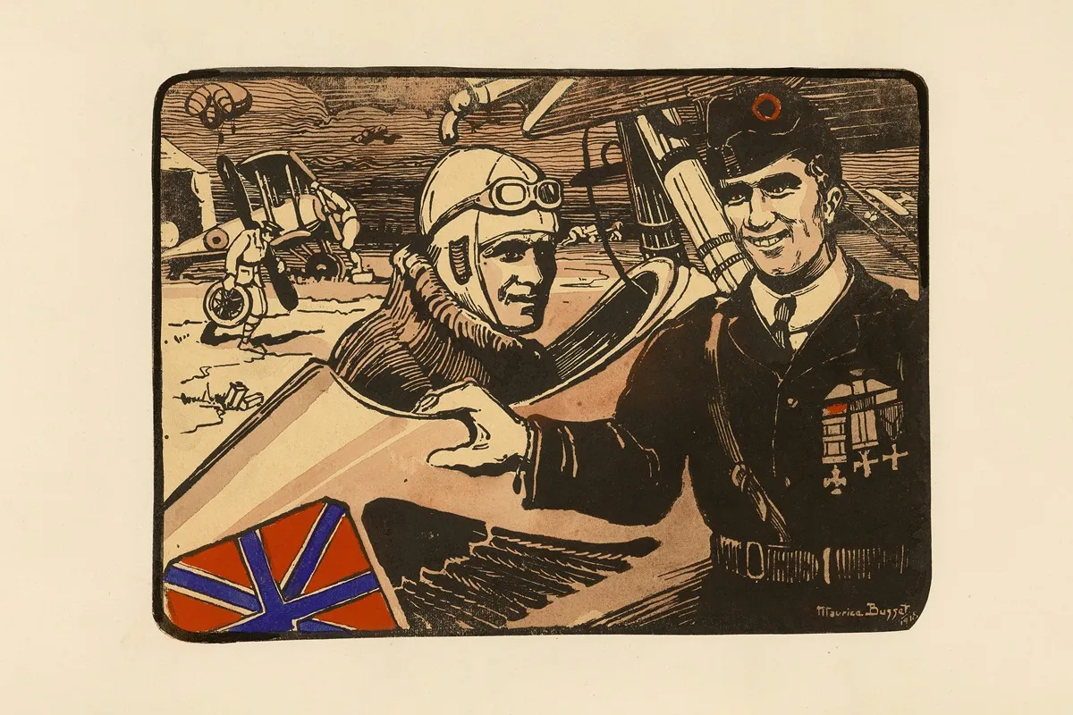 Le As Anglais Bal Et Bishop The English Aces Albert Ball And Billy Bishop by Maurice Busset - Canvas Print