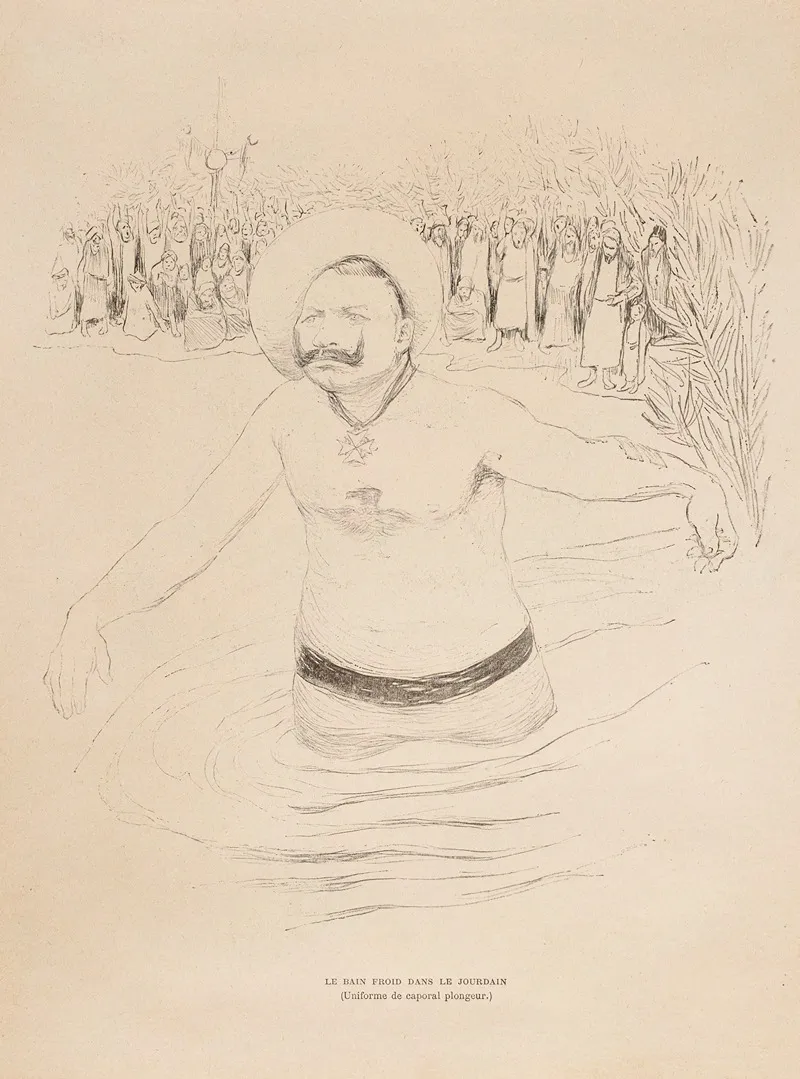 Le Bain Froid Dans Le Jourdain 2 by Jean Veber - Canvas Print