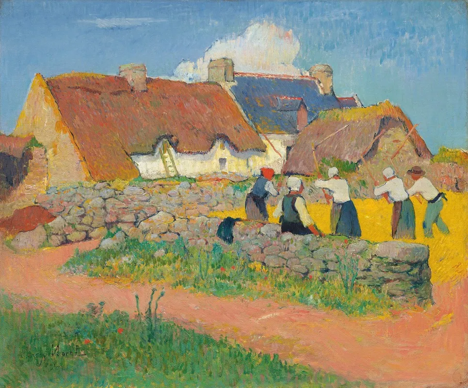 Le Battage Du Ble Au Village