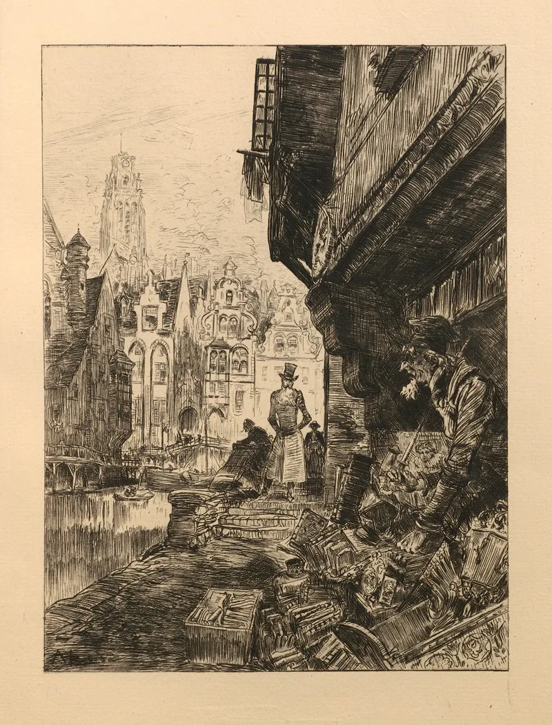 Le Bibliothecaire Hypnotiseur by Albert Robida - Canvas Print