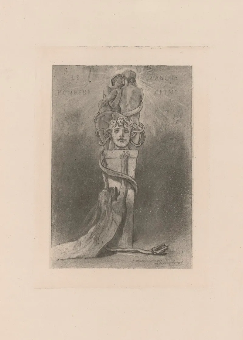 Le Bonheur Dans Le Crime 3 by Félicien Rops - Canvas Print