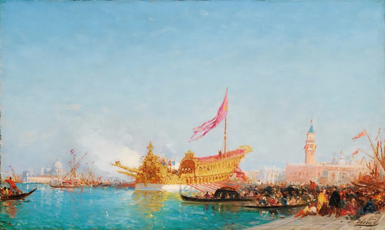 Le Bucentaure Vu Du Quai Des Esclavons Venise