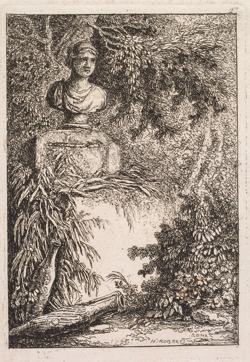 Le Buste 2 by Hubert Robert - Canvas Print