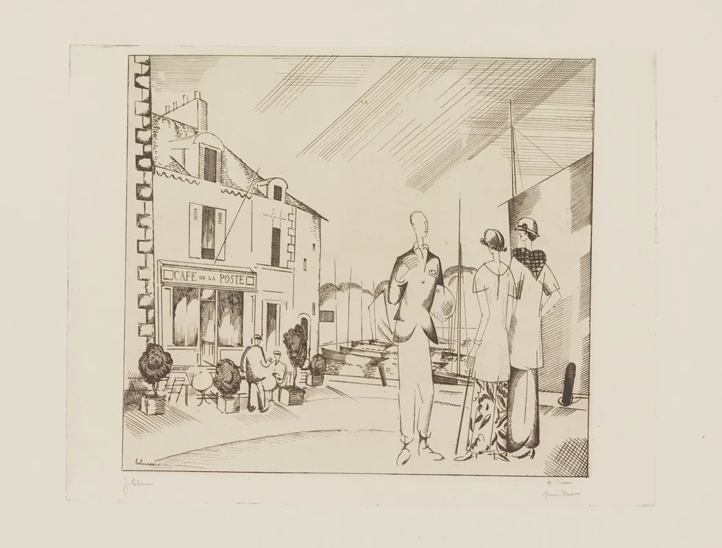 Le Cafe Sur Le Port by Jean-Émile Laboureur - Canvas Print