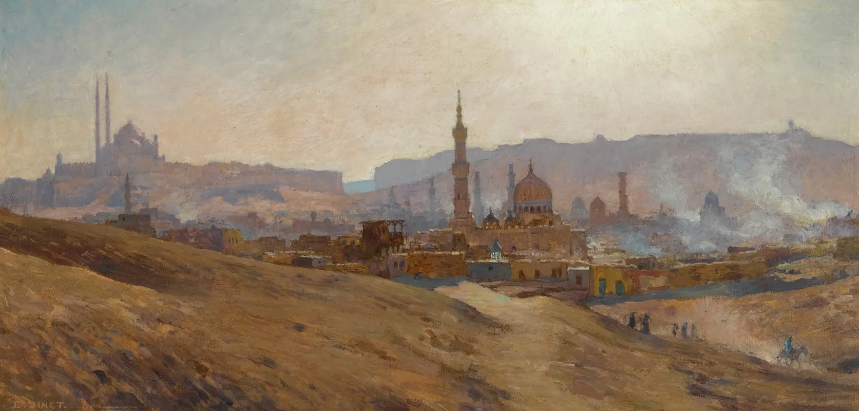 Le Caire Brume Poussiere Et Fumees Du Soir by Étienne Dinet - Canvas Print
