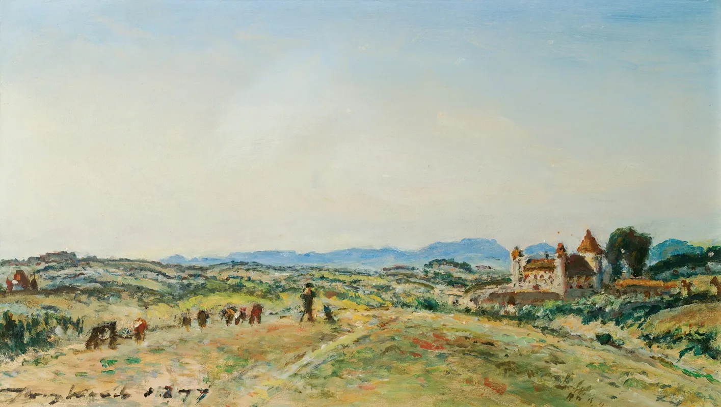 Le Chateau De Virieu Sur Bourbre Isere by Johan Barthold Jongkind - Canvas Print