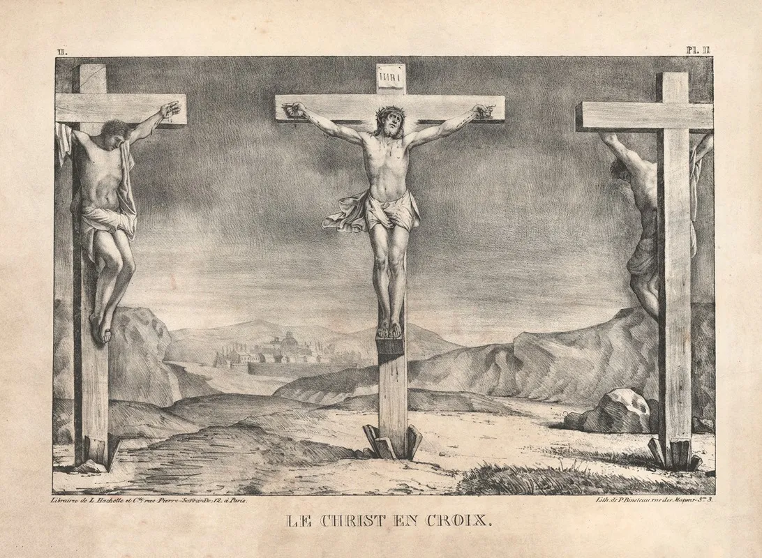 Le Christ En Croix 3 by P. Bineteau - Canvas Print