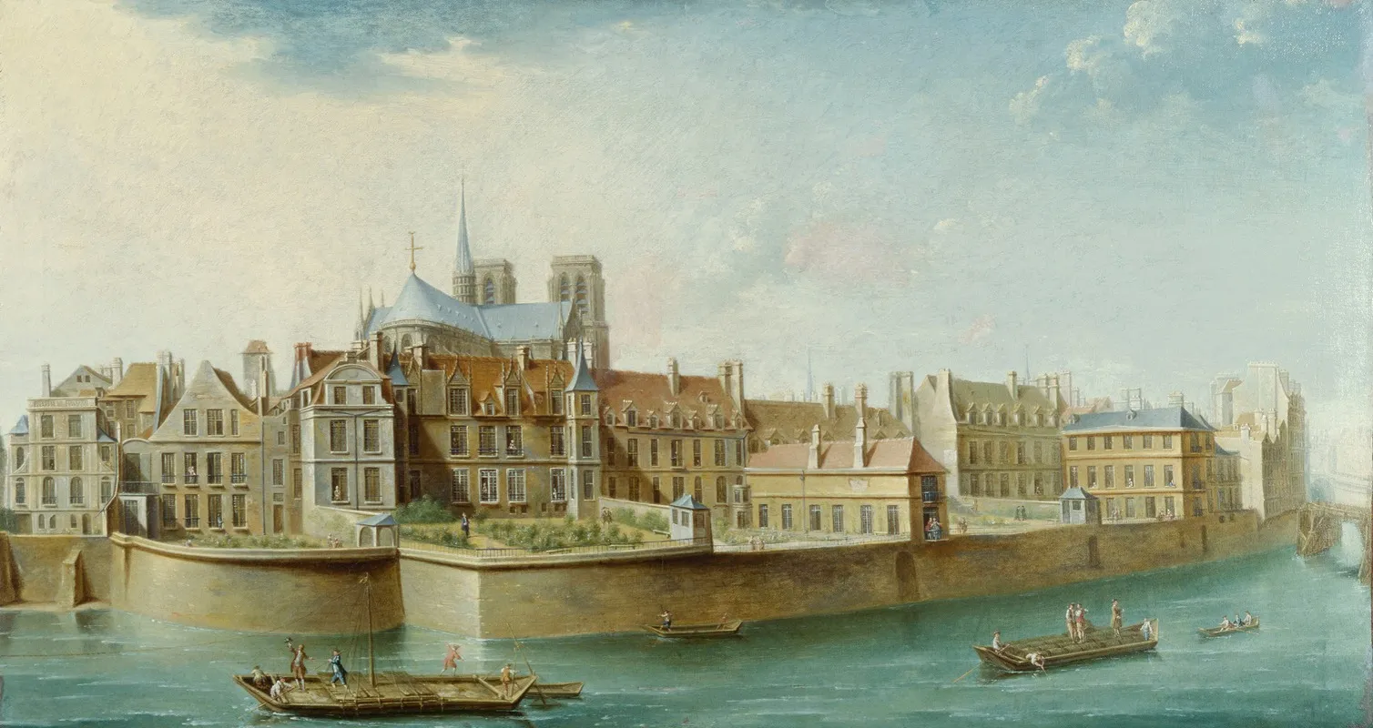 Le Cloitre Notre Dame Vu De Lile Saint Louis Quai Dorleans