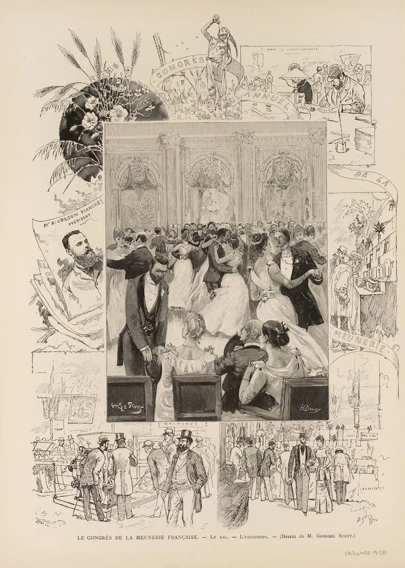Le Congres De La Meunerie Francaise Le Bal Lexposition by Georges Bertin Scott - Canvas Print