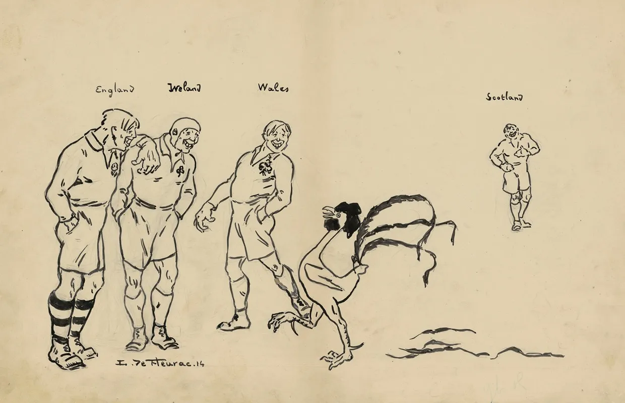 Le Coq Deplume by Louis de Fleurac - Canvas Print