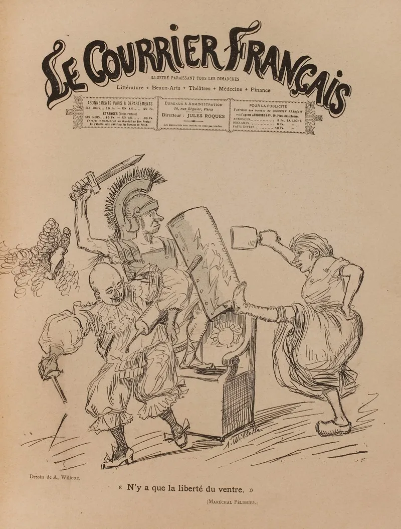 Le Courrier Francais Ny A Que La Liberte Du Ventre by Adolphe Léon Willette - Canvas Print