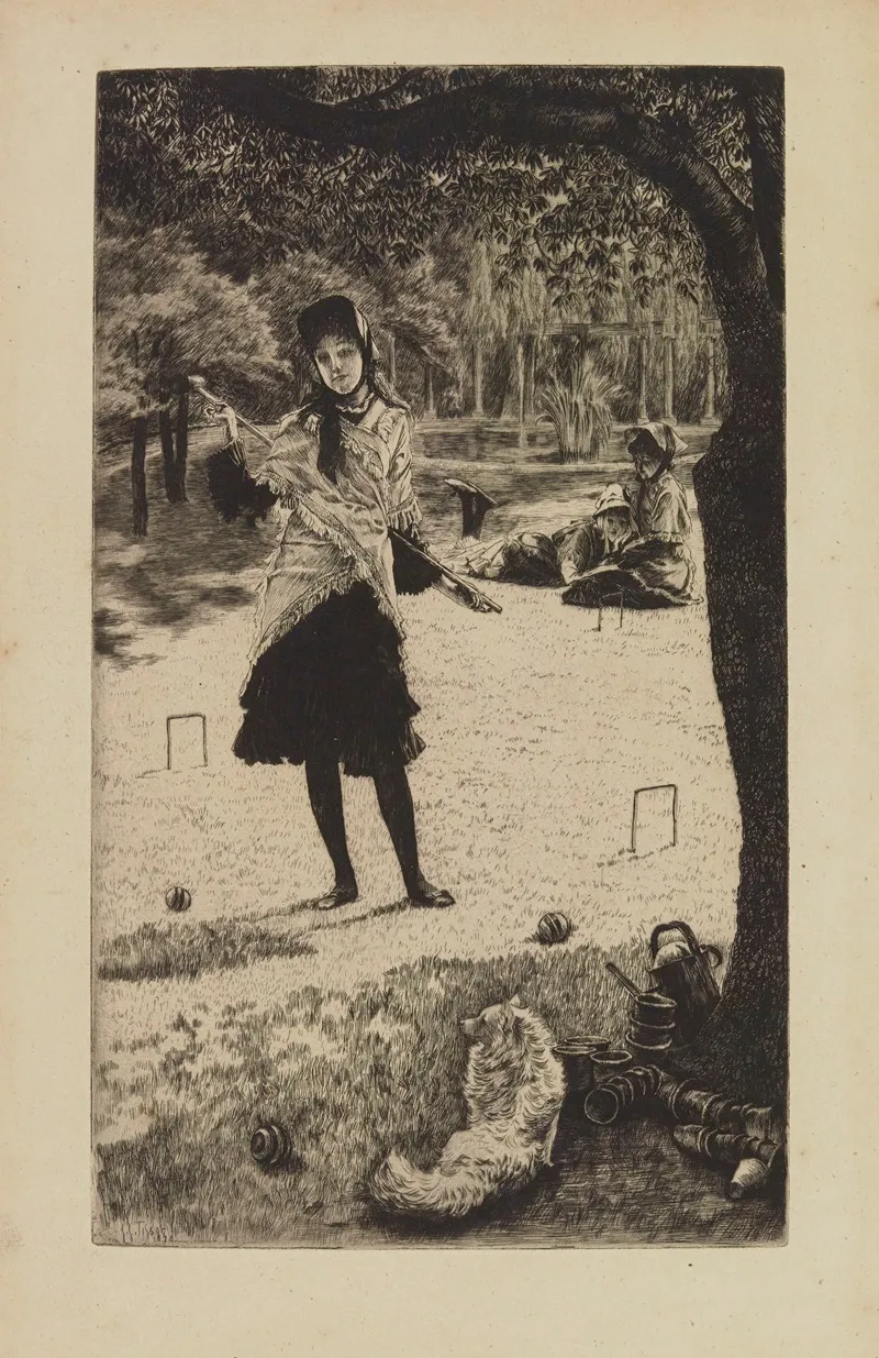 Le Croquet by James Tissot - Canvas Print