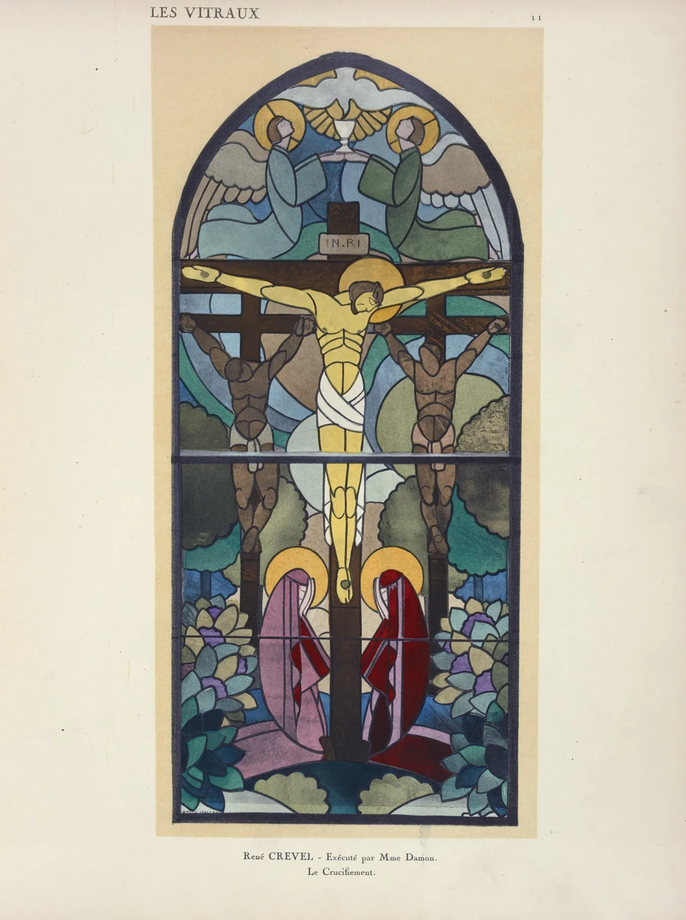 Le Crucifiement Au Pavilon Du Vitrail by Jacques Gruber - Canvas Print