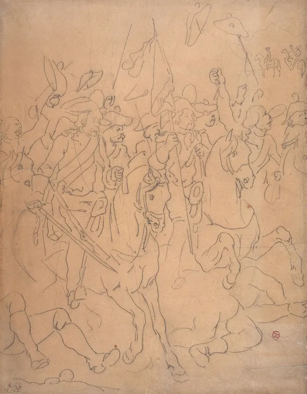 Le Defile Devant Bonaparte A Marengo by Hippolyte Bellangé - Canvas Print