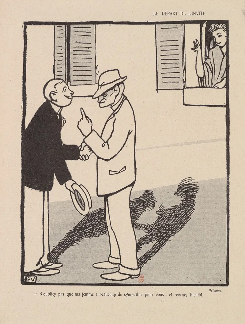 Le Depart De Linvite by Félix Vallotton - Canvas Print