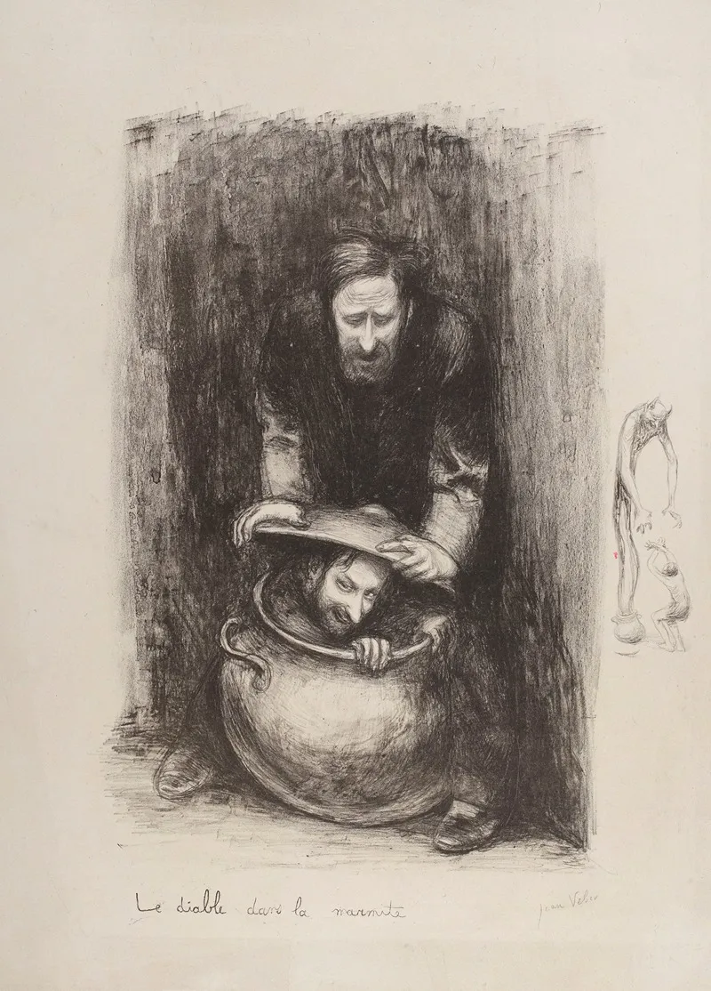 Le Diable Dans La Marmite 2 by Jean Veber - Canvas Print