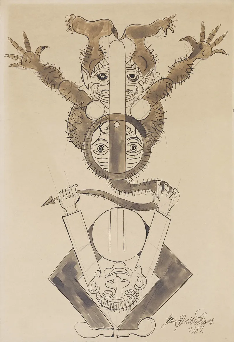 Le Diable Par La Queue by Jean Brusselmans - Canvas Print