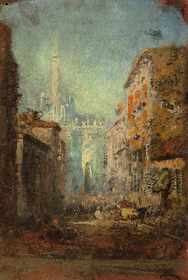 Le Dome De Milan by Félix Ziem - Canvas Print