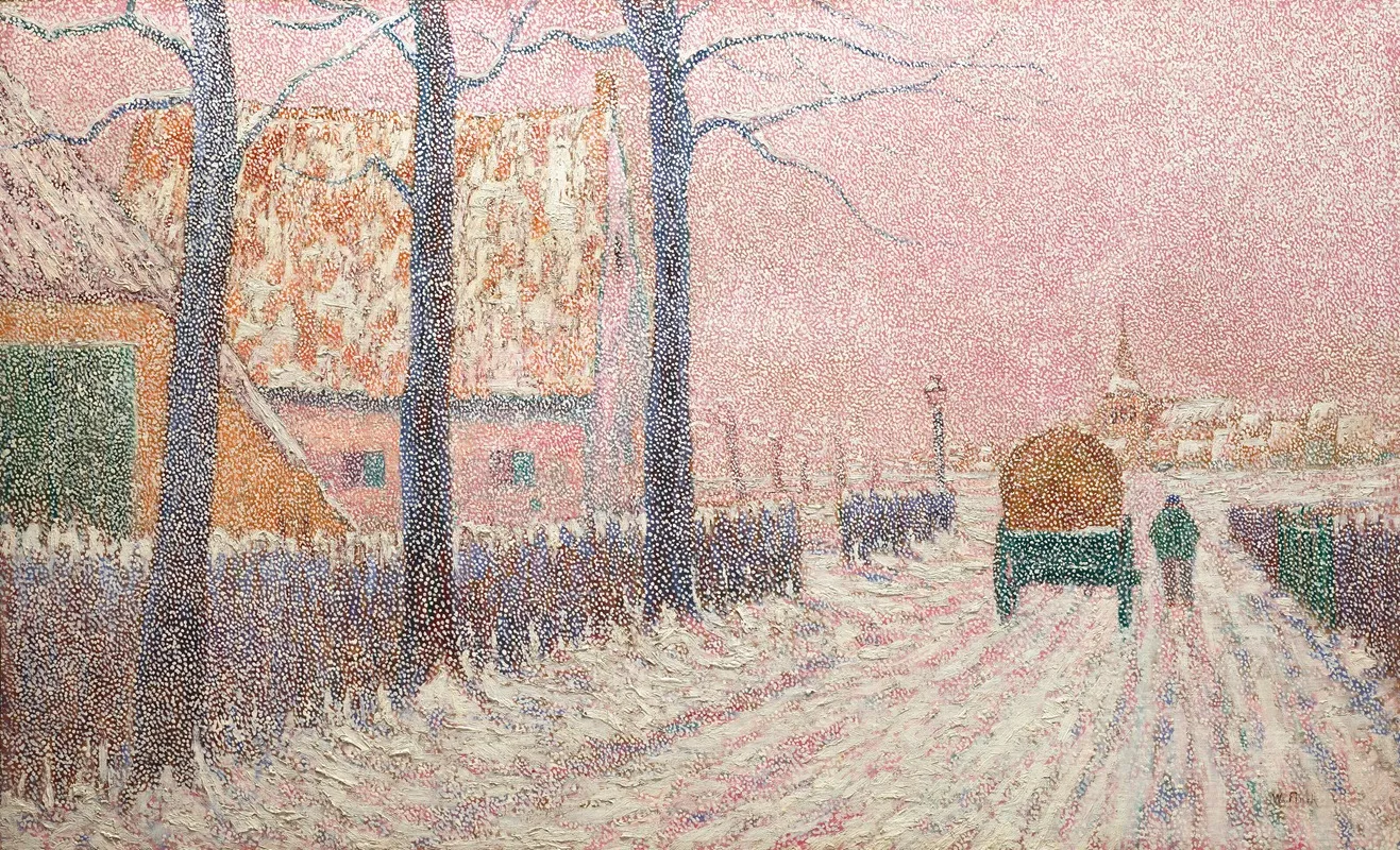 Le Faubourg Sous La Neige Ou Scene De Rue En Hiver