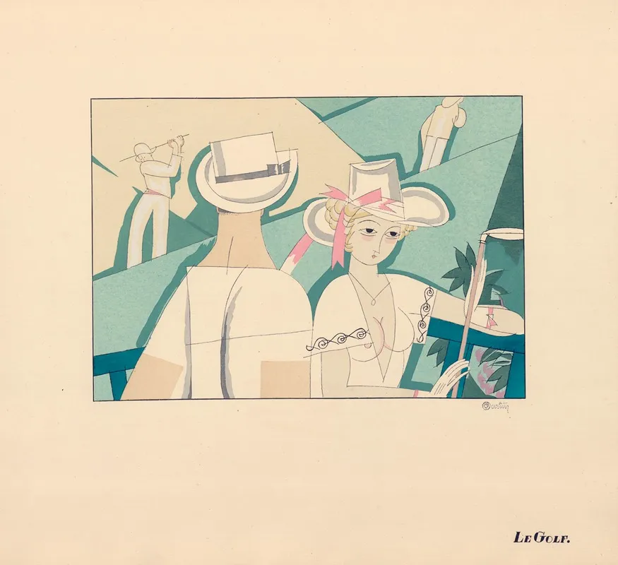 Le Golf by Charles Martin - Canvas Print