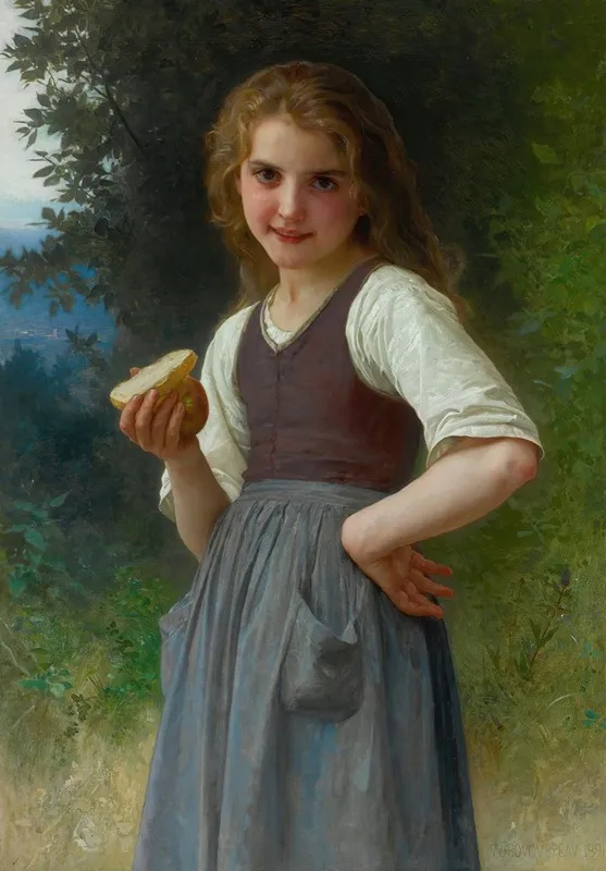 Le Gouter Aux Champs by William Bouguereau - Canvas Print