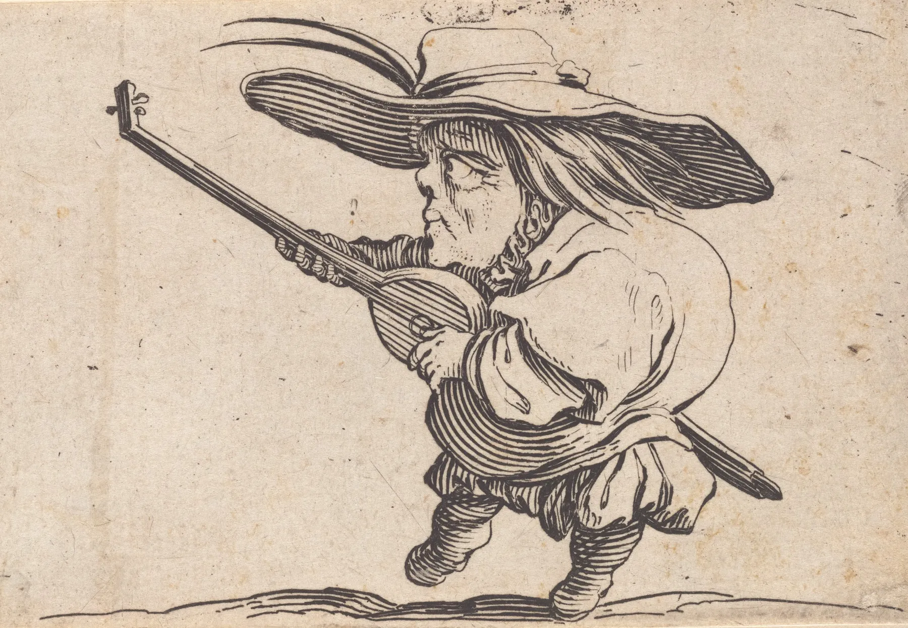 Le Joeuer De Luth by Jacques Callot - Canvas Print