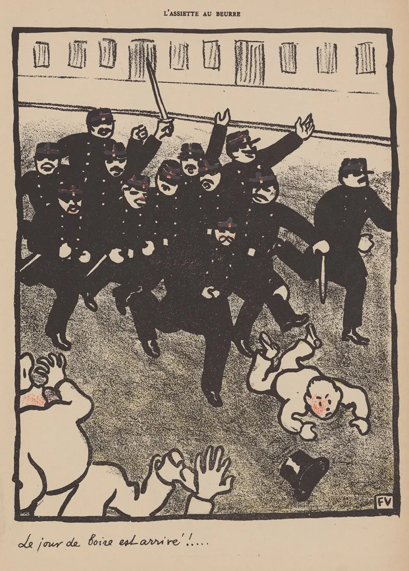 Le Jour De Boire Est Arrive 2 by Félix Vallotton - Canvas Print