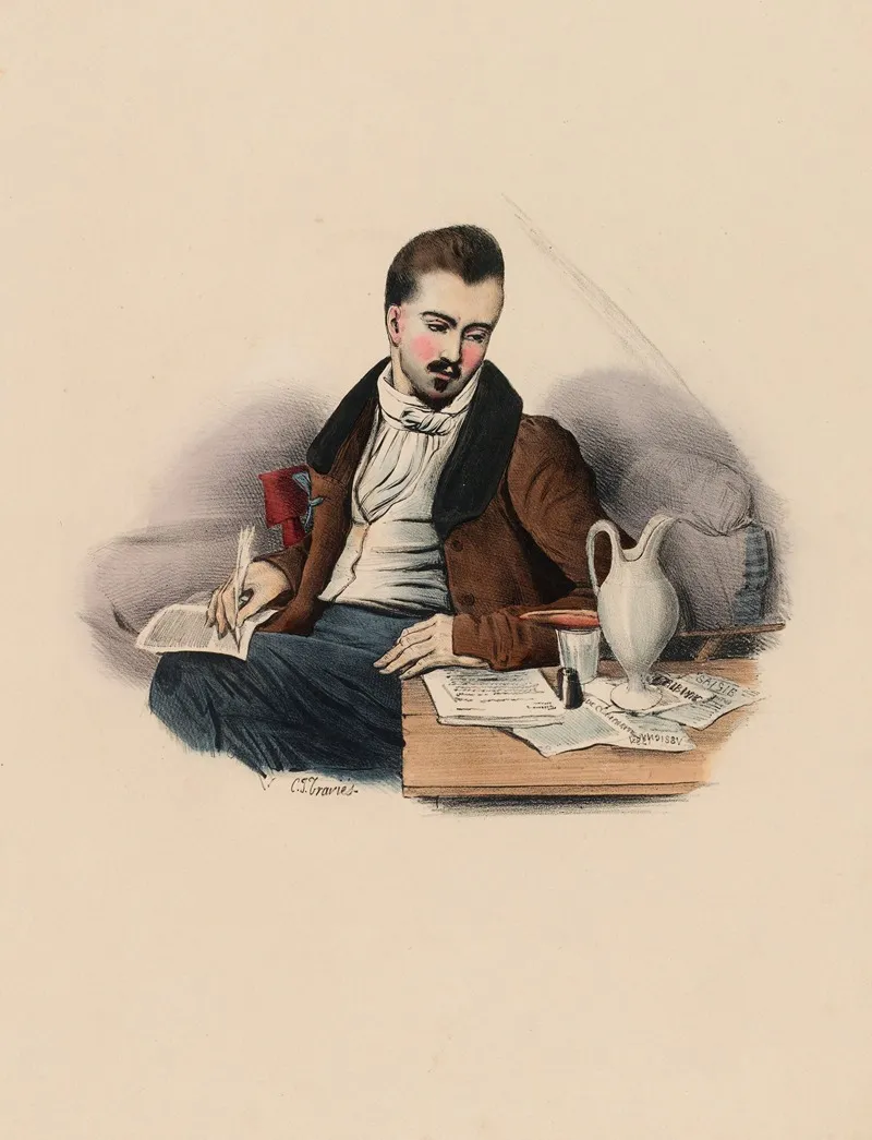 Le Journaliste De Lopposition by Charles-Joseph Traviès de Villers - Canvas Print